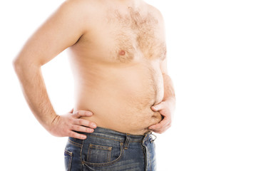 Naklejka premium Fat young man