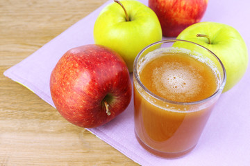 Healthy fresh juice of apples close up