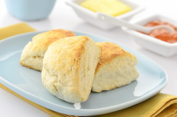 Scones with butter and jam