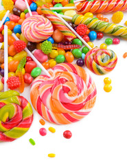 Different colorful fruit candy close-up