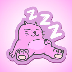 Sleep pink cat