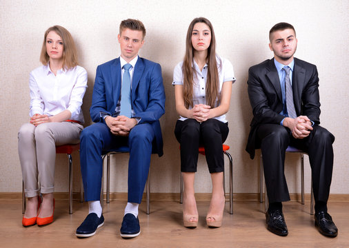 Business people waiting for job interview