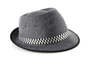 Vintage panama hat isolated white background