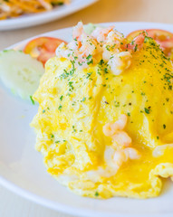 Scrambled eggs shrimp