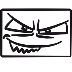 Box Rechteck Cooles Böses Monster Gesicht