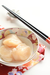 japanese food, raw scallop