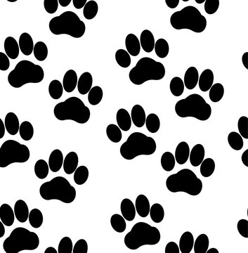 Dog tracks seamless pattern