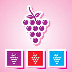 Vector illustration of isolated fruit icon Grapes