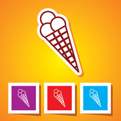 Editable Colourful Vector Icon of Ice Cream Eps 10