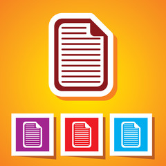 Editable Colourful Vector Icon of Document (Paper) Eps 10