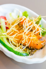 Salad fried fish