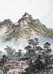 Fototapeta na wymiar traditional Chinese painting , landscape