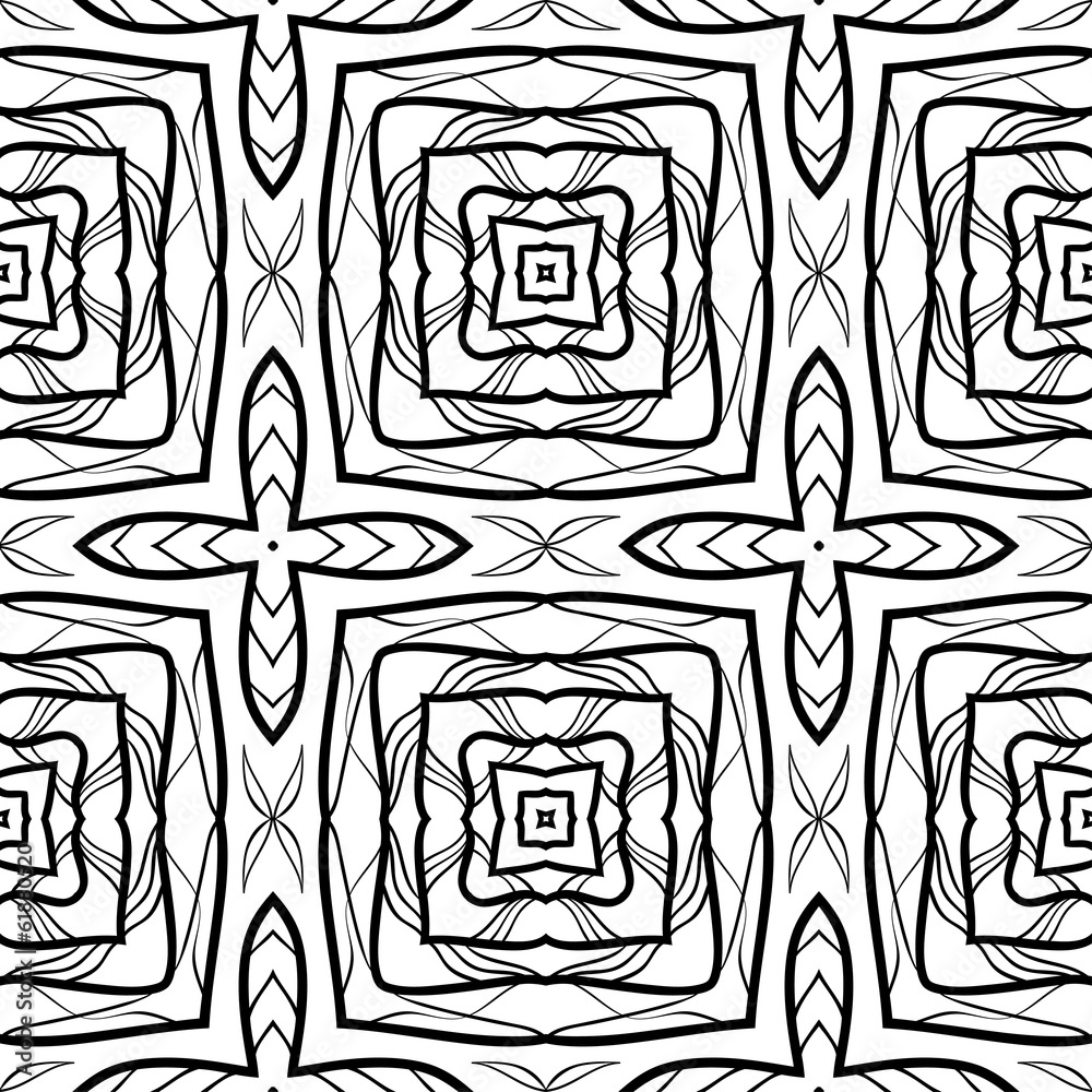 Poster Seamless Abstract Hand Drawn Vector Pattern
