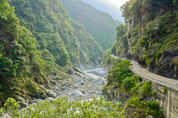 Rocky River in Toroko Gorge in Taiwan