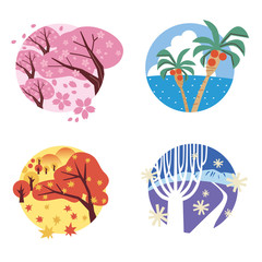 四季　風景　アイコン