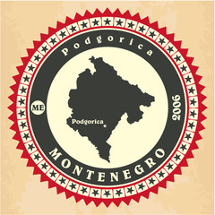 Vintage label-sticker cards of Montenegro.