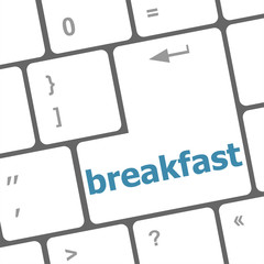 breakfast word on keyboard key