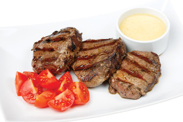 Grilled meat with vegetables