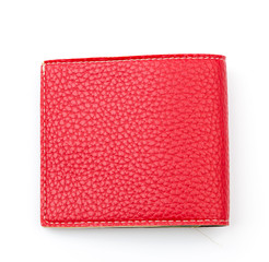 red leather wallet isolated white background