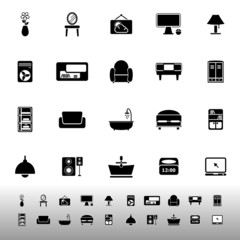 Home furniture icons on white background
