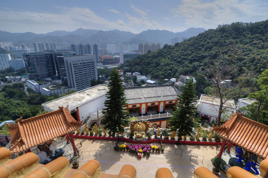 View of shatin from Ten Thousand Buddhas Monastery Pagoda