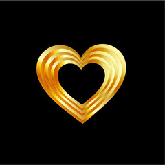 Golden heart shaped ornament