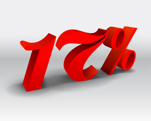 17 percent discount vector illustration