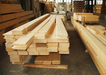 Wooden Prefabricated House Pieces in Factory
