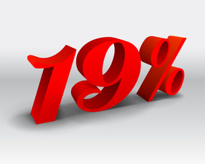 19 percent discount vector illustration