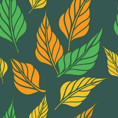 Seamless background with leafs. Vector illustration/ Eps 8
