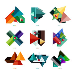Collection of colorful business geometric shapes