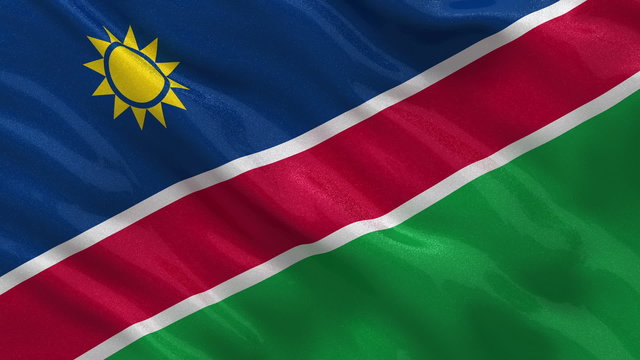 Flag of Namibia waving in the wind - seamless loop