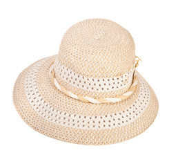 summer ladies hat on a white background