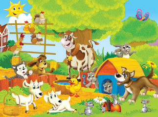 Obraz premium Farma kreskówek - ilustracja dla dzieci
