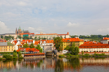 Fototapeta premium Czech republic, Prague, view on Gradchana and the Vltava River