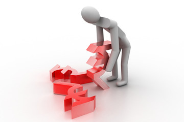 Rupee picked  by man