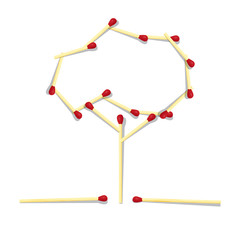 Tree Symbol Made from Matches