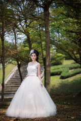 Obraz na płótnie Canvas pretty girl in wedding dress