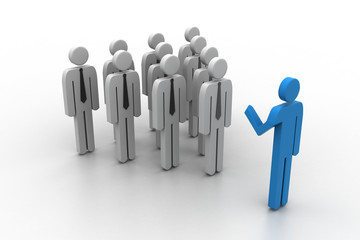 3d people  and leader