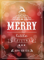Vintage Christmas Background With Typography