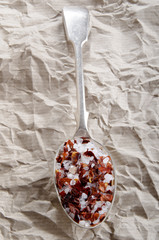 crushed chili and coarse sea salt