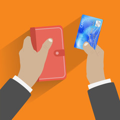 Hand giving credit card