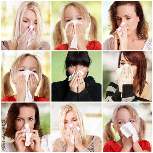 "Schnupfen Allergie Krank Collage" Stockfotos und lizenzfreie Bilder auf Bild 61887508