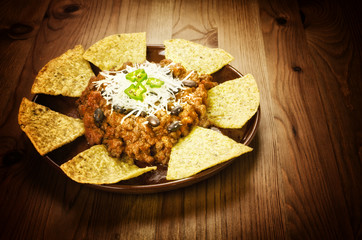Nachos and chili con carne