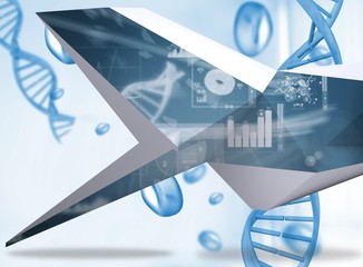 Composite image of interface on abstract screen