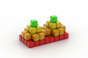 Obraz premium Composite cube with some colorful elements