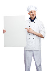 chef with billboard