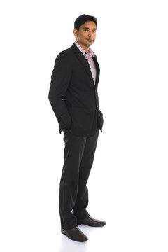 serious indian male business man with isolated white background