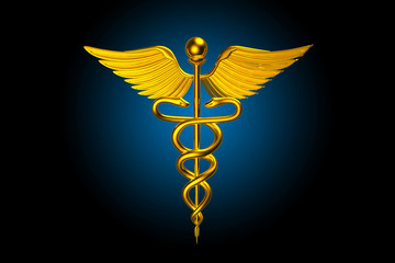 3d medical logo on a colour background