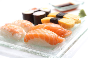 mix sushi isolated in white background